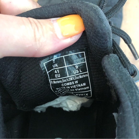 Dr. Martens | Combs Suede combat Boots - Black ; Womens 9 | 41 (worn 3 times) - Picture 7 of 8